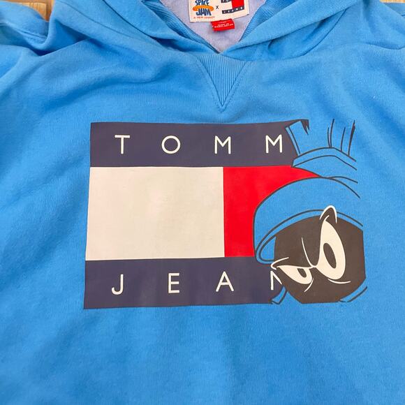 Tommy Jeans x Space Jam Hoodie XL Felix the Cat Blue Pullover Sweatshirt - Picture 8 of 9